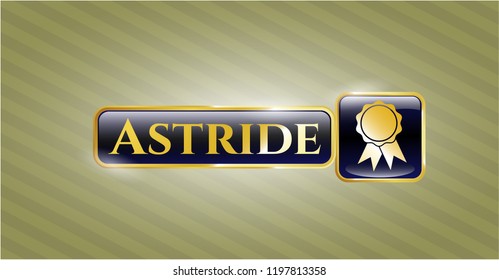  Gold badge with ribbon icon and Astride text inside