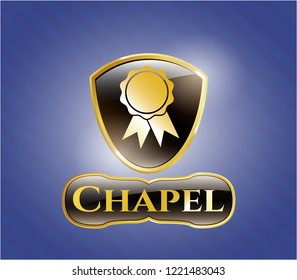  Gold badge with ribbon icon and Chapel text inside