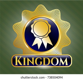  Gold badge with ribbon icon and Kingdom text inside