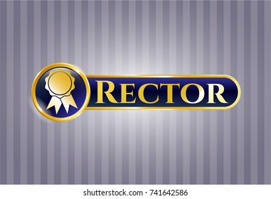  Gold badge with ribbon icon and Rector text inside