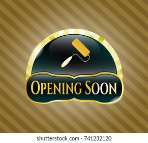  Gold badge with roller brush icon and Opening Soon text inside