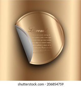 Gold badge with round corner