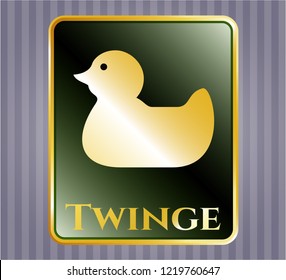  Gold badge with rubber duck icon and Twinge text inside