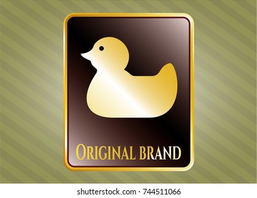  Gold badge with rubber duck icon and Original Brand text inside