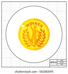 Gold Badge with Running Winner Icon