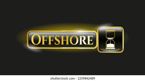  Gold badge with sand clock icon and Offshore text inside