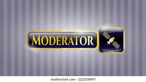  Gold badge with satelite icon and Moderator text inside