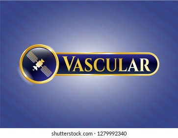  Gold badge with satelite icon and Vascular text inside