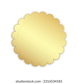 Bandera de oro en forma de estrella con puntas redondeadas. 3 D. Ilustración vectorial.