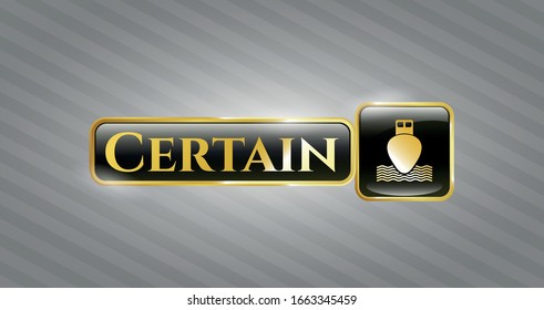  Tarjeta dorada con icono de envío y texto cierto dentro