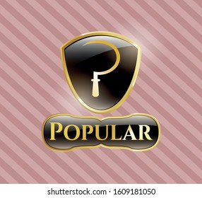  Gold badge with sickle icon and Popular text inside