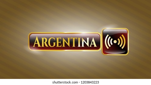 Gold badge with signal icon and Argentina text inside