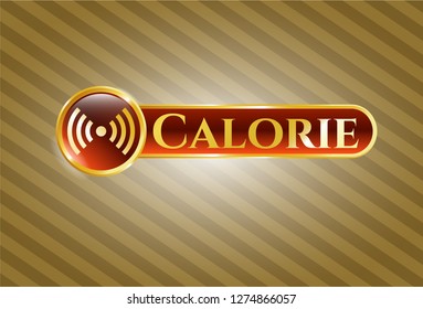  Gold badge with signal icon and Calorie text inside