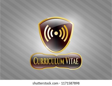  Gold badge with signal icon and Curriculum Vitae text inside