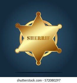 gold badge six stars - sheriff