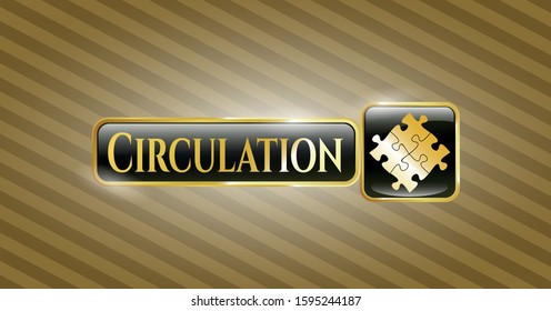  Gold badge with solution icon and Circulation text inside