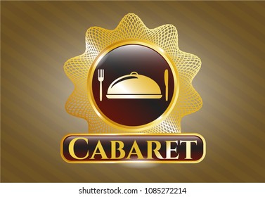  Gold badge with special food icon and Cabaret text inside