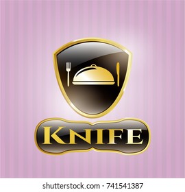  Gold badge with special food icon and Knife text inside