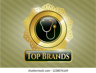  Gold badge with stethoscope icon and Top Brands text inside