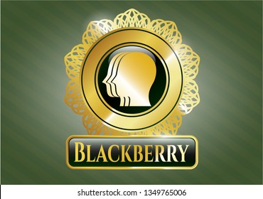  Gold badge with team work icon and Blackberry text inside