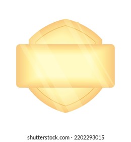icono de elemento de diseño de plantilla de placa dorada