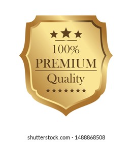 Gold badge template. Premium badge. Vector element