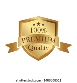Gold badge template. Premium badge. Vector element
