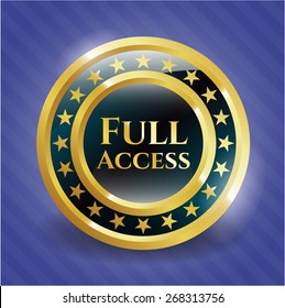 Gold badge with text "Full access" inside