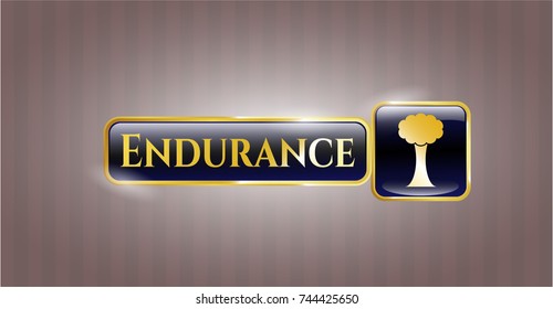  Gold badge with tree icon and Endurance text inside
