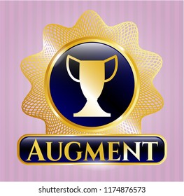  Gold badge with trophy icon and Augment text inside