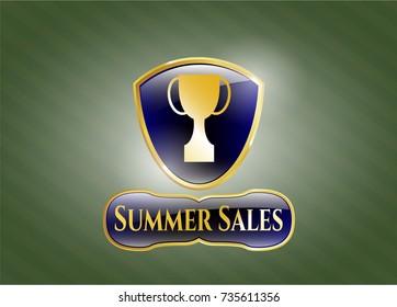  Gold badge with trophy icon and Summer Sales text inside