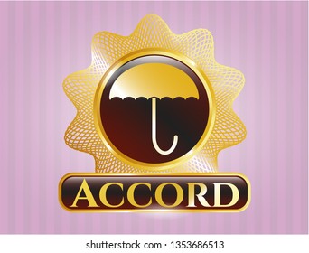  Gold badge with umbrella icon and Accord text inside