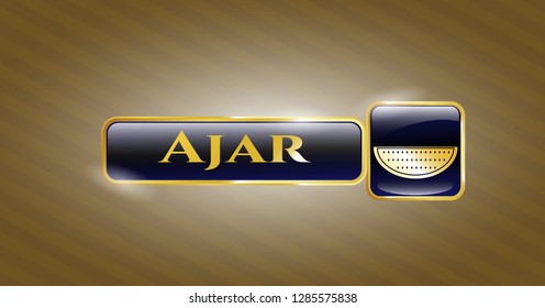  Gold badge with watermelon icon and Ajar text inside