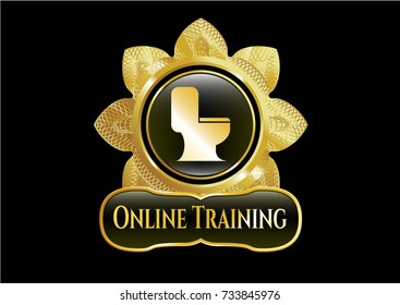  Gold badge with WC toilet icon and Online Training text inside