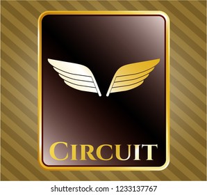  Gold badge with wings icon and Circuit text inside