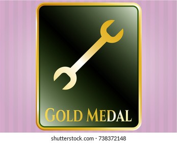  Gold badge with wrench icon and Gold Medal text inside