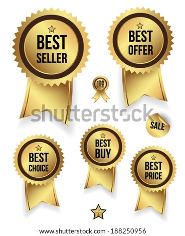 Gold badges best set . Can use for promotion and offer.