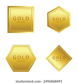 Gold badges and labels premium quality product vector illustration