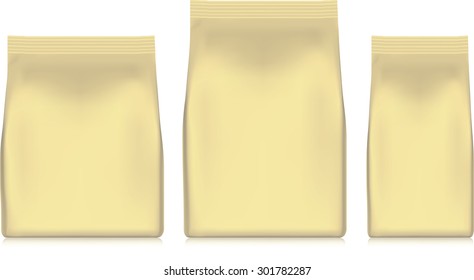 gold bag package on a white background