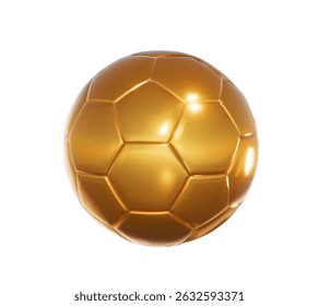 Gold ball 3d render vector, Soccer golden sport ball. Winner football award, sport championship prize icon isolated, shiny win sign