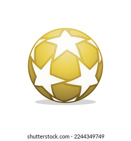 Gold Ball Star Logo Design. Soccer Ball Icon