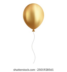 Gold balloon icon isolated on white background