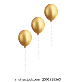 Goldballon-Symbol einzeln auf weißem Hintergrund