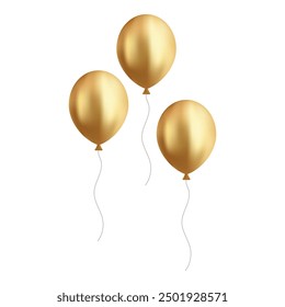 Gold balloon icon isolated on white background