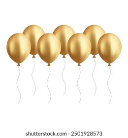 Gold balloon icon isolated on white background