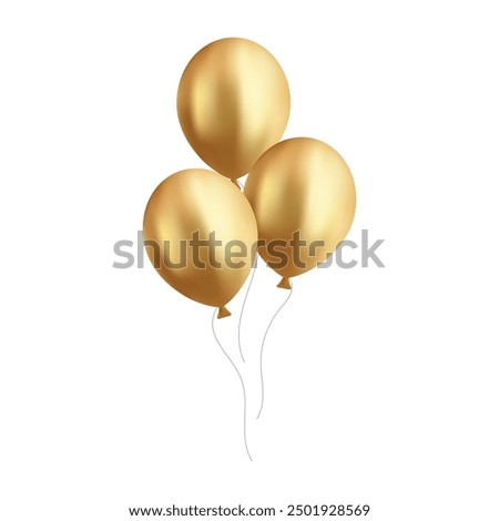 Gold balloon icon isolated on white background