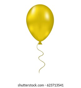 Gold balloon isolated on a white background