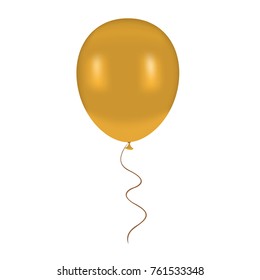 Gold balloon isolated on a white background