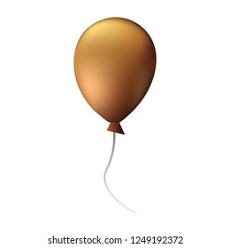 gold balloon on white background