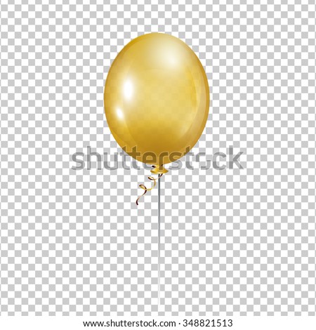 Gold Balloon Transparent Isolated Vector Air Stock Vector (Royalty Free